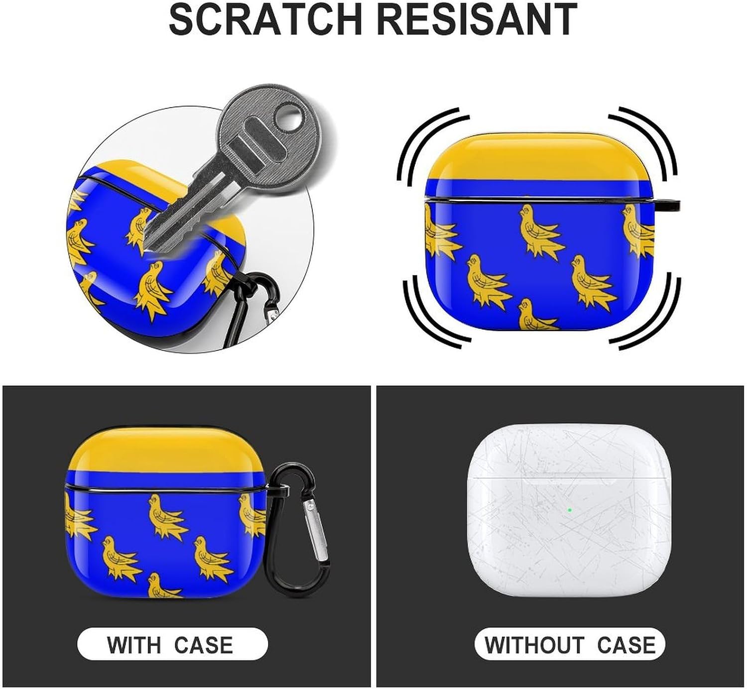 County Flag of West Sussex Funny Earbuds Case for Airpods 3 image 3