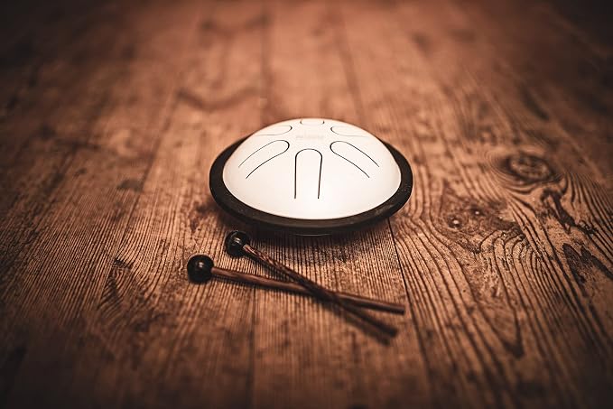 Mini Melody Steel Tongue Drum con baquetas blanco miniatura 2