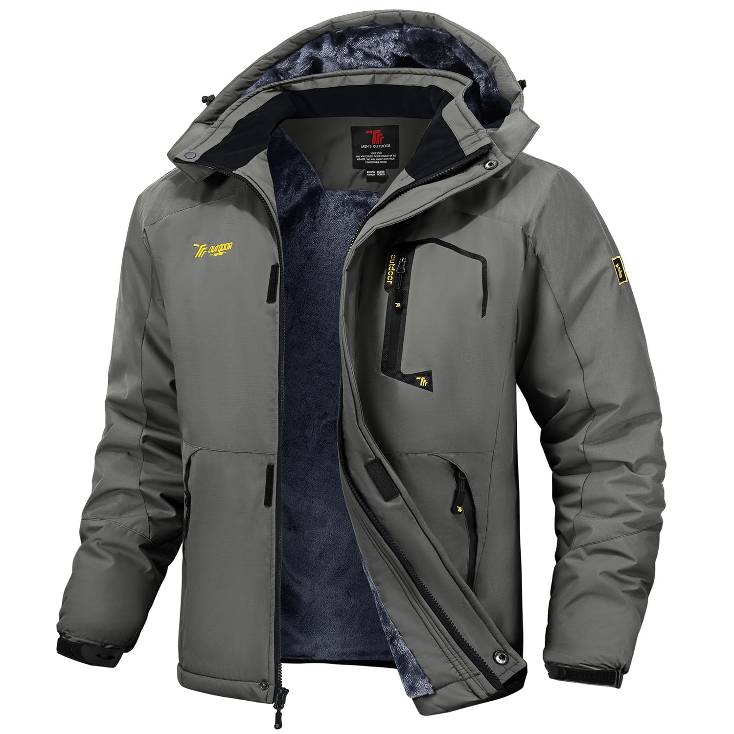 Gopune] メンズ ジャケット 裏ボア 防風 防寒着 登山 アウター バイク 