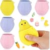 6Pcs Easter Chicken Squeeze Toys, Easter Eggs Squishy Chicks for Kids Relieve Stress, Pop Up Fidget Toy for ADHD Autism