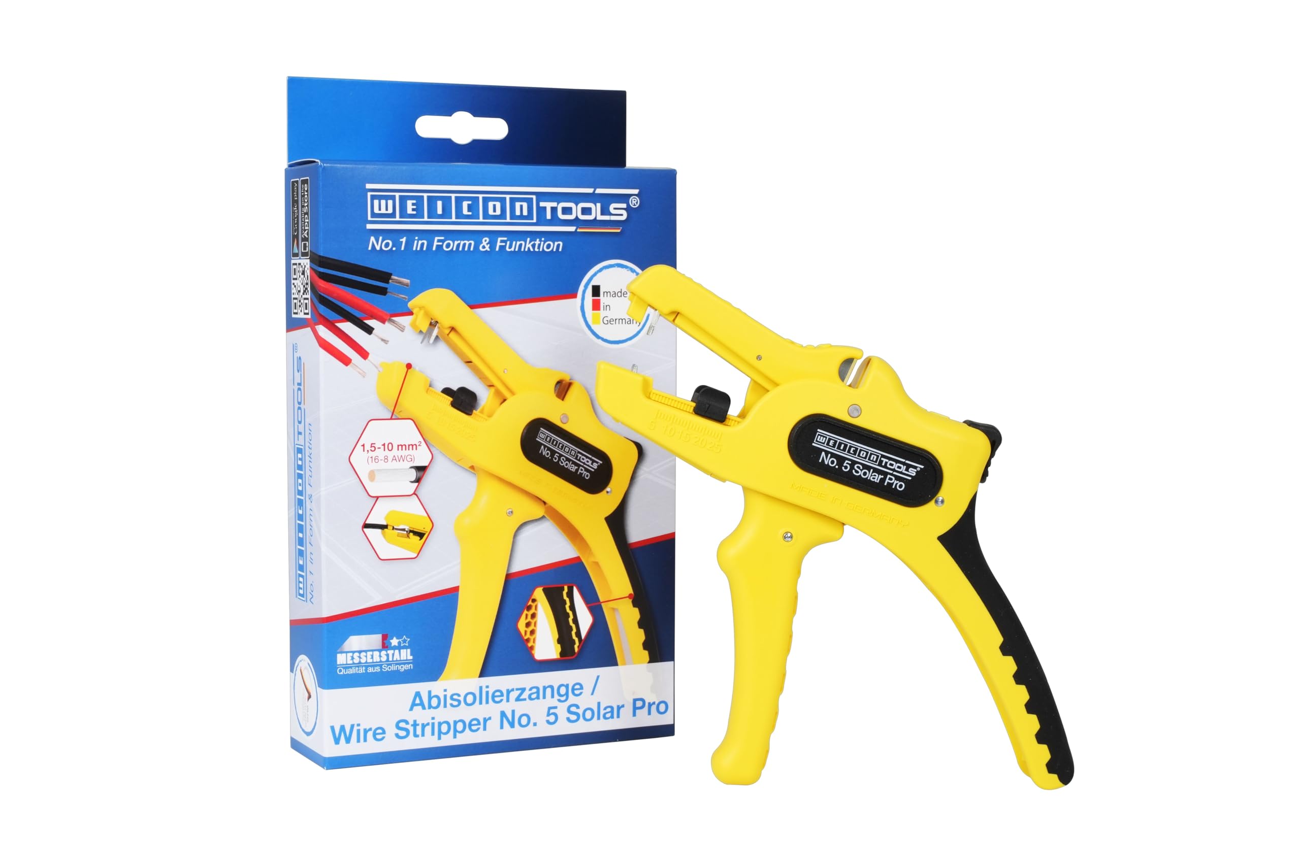 WEICON Tools Wire Stripper No. 5 Solar Pro | Special Wire Stripper for Solar Cables & photovoltaic Cables