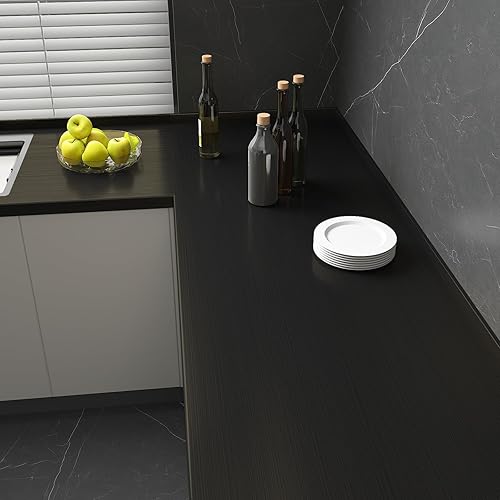 Miniatura 5 de CHIHUT Papel adhesivo de acero inoxidable para encimera, impermeable, resistente al calor, cepillado metálico, papel tapiz autoadhesivo para