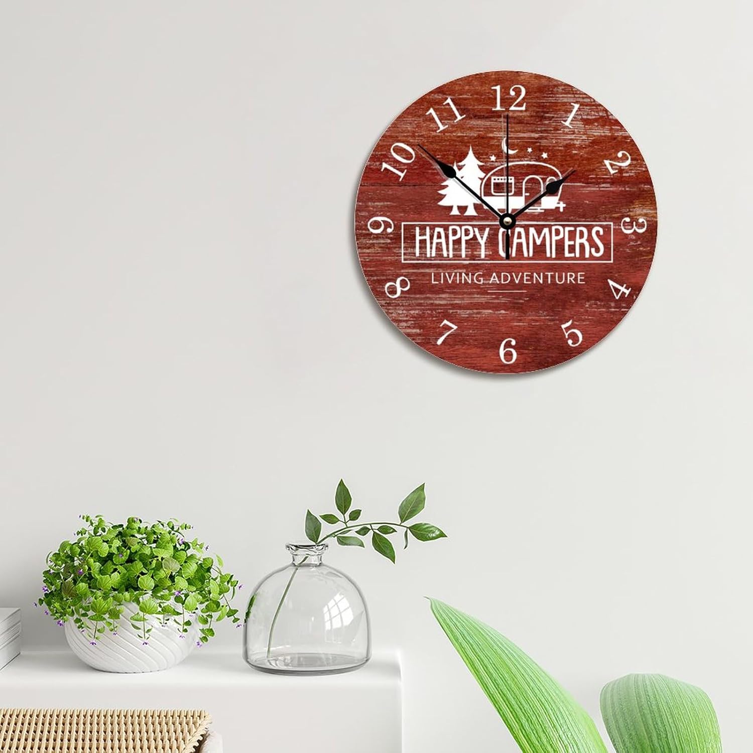 ArogGeld Campers Clock Wall Clocks Battery Operated 12 Inch Silent Non-Ticking Retirement Wall Decor Home Decor for Living Room Kitchen Bedroom Office