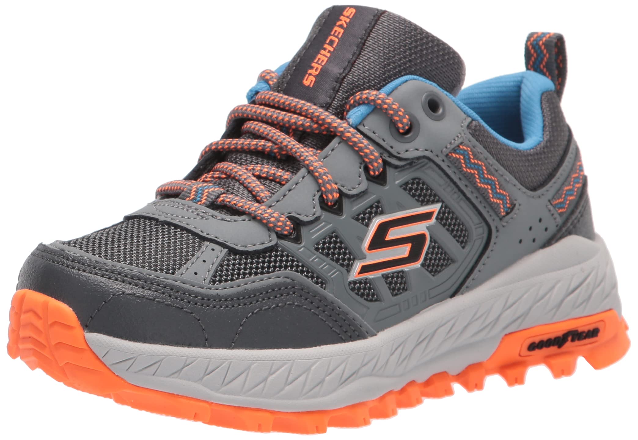 Skechers Fuse Tread Lace Up Shoes for Boys - Air-Cooled Memory Foam Comfort Insole Goodyear Rubber Durable Traction Outsole Mesh & Synthetic Upper Comfort Shoes Gray (B0865462KM) Amazon Price History, Amazon Price Tracker