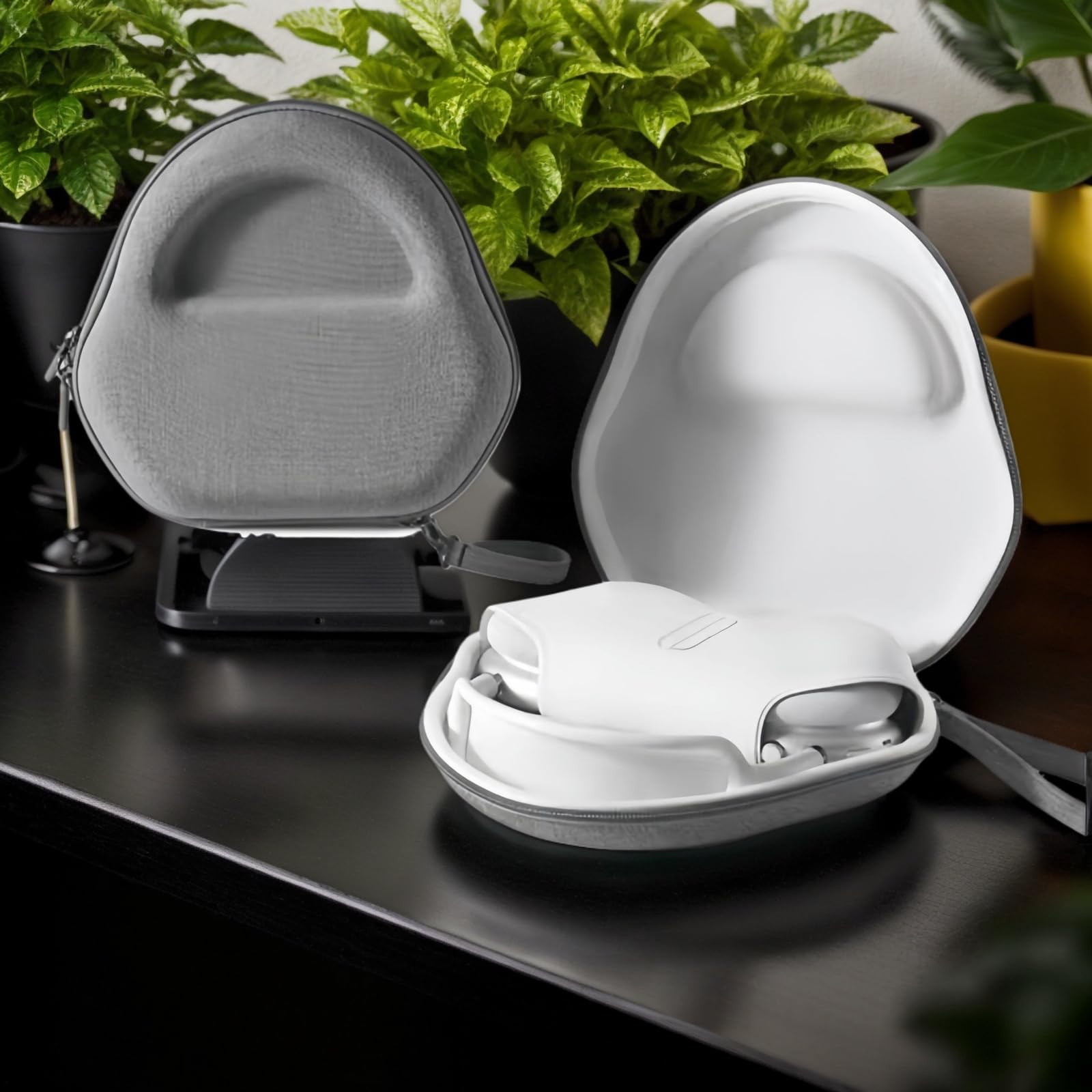 Custodia intelligente per AirPods Max, custodia da viaggio resistente e leggera, con cavo di ricarica integrato per Apple AirPods Max, protegge da graffi e urti (circolare)