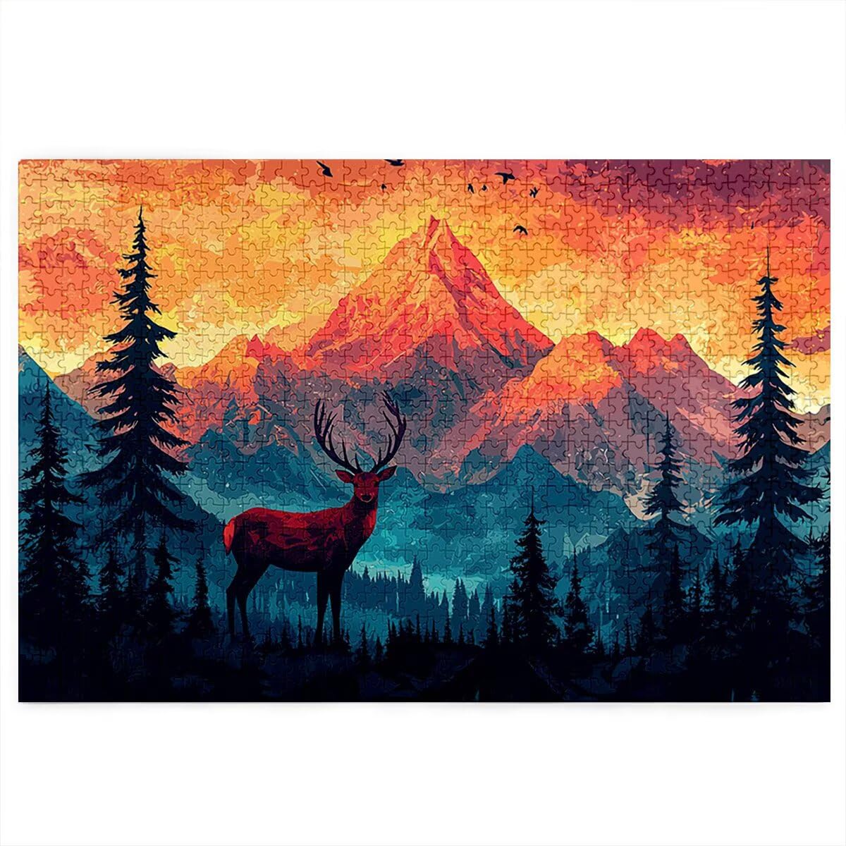 Puzzle 5000 sztuk góra dla dorosłych, drewniane puzzle dla dorosłych, drewniane łamigłówki dla dzieci, rodzinne gry edukacyjne, łamigłówki z pudełkiem na prezenty dekoracje do domu, prezent dla kobiet