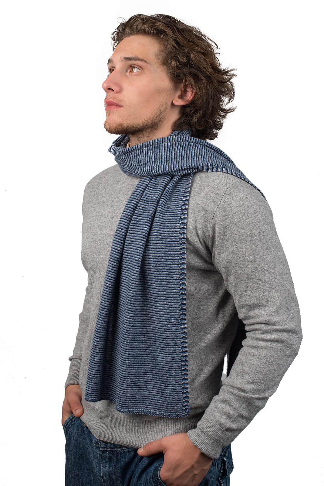 DALLE PIANE CASHMERE Sciarpa Uomo 100% Cashmere | Sciarpa versatile in ogni stagione, elegante idea regalo per lei e per lui, autentico lusso italiano Made in Italy