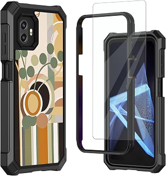 Case for Samsung Galaxy XCover6 Pro, with Tempered Glass Screen Protector,Shockproof Durable PC and TPU Bumper Raised Corner Edge Cover Case for Galaxy XCover 6 Pro,Abstract Art