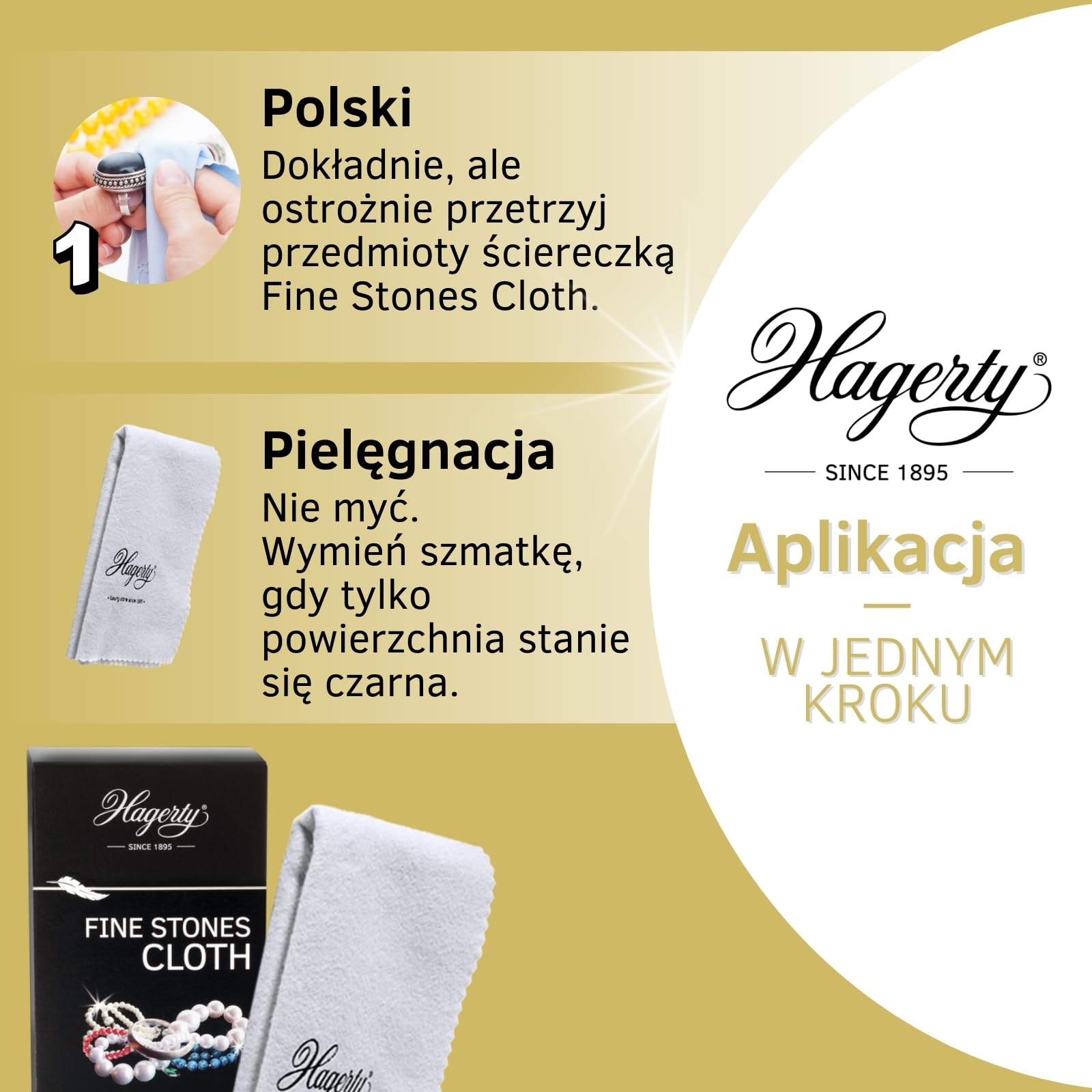 Hagerty Gold Clean płyn do złota 170 ml I Skuteczny płyn do czyszczenia biżuterii z żółtego białego różowego czerwonego złota I Płyn do czyszczenia złotej biżuterii dla odzyskania blasku I