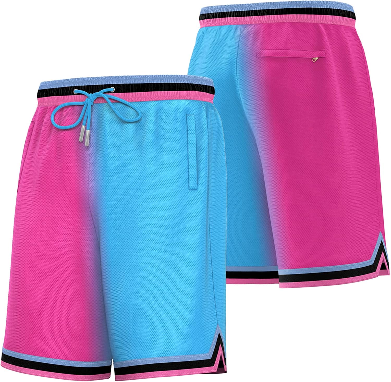 Miniatura 1 de KXK Pantalones cortos de baloncesto de malla para hombre, pantalones cortos deportivos para gimnasio, correr, entrenamiento con bolsillos