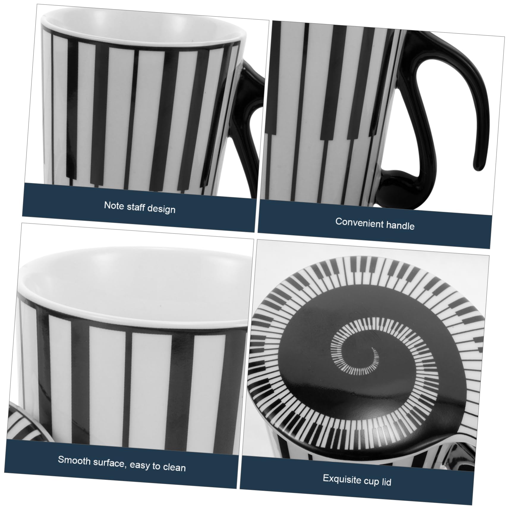 Operitacx 4 Pz Coppa Della Musica Tazza D'acqua Decorativa Tazza Per Bere Acqua Tazza D'acqua Per Uso Quotidiano Delicata Tazza Di Latte Tazza Da Caffè Per Uso Domestico Ceramica