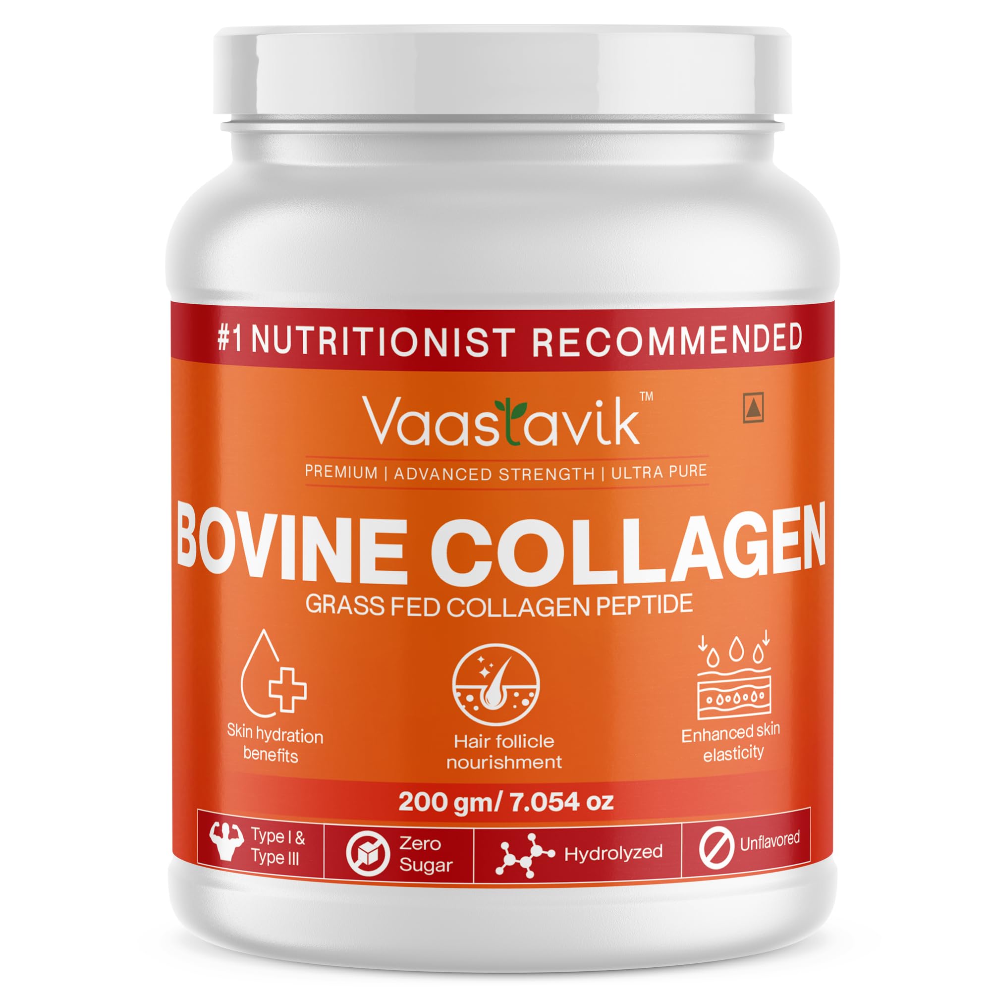 Vaastavik Hydrosized Collagen Peptide Type 1 & Type 3 Grass Fed 200 gm Unflavored (Bovine Collagen) (B0D4M7H7ND) Amazon Price History, Amazon Price Tracker