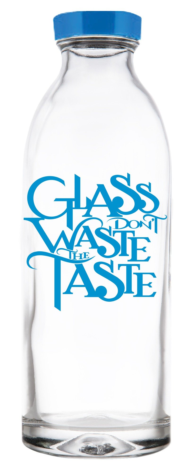Faucet Face Glass Don’t Waste The Taste Reusable Glass Water Bottle, 14.4 Oz.