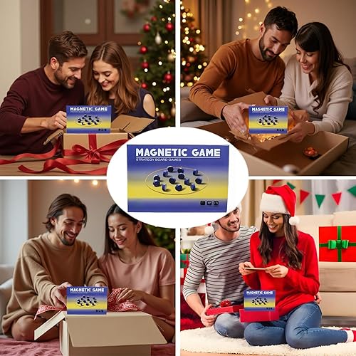 Miniatura 6 de Magnet Chess Game Magnet Game with String and 20 Magnetic Stones,Magnetic Games Set Puzzle Strategy Games for Family & Party & Travel & Camping Tops