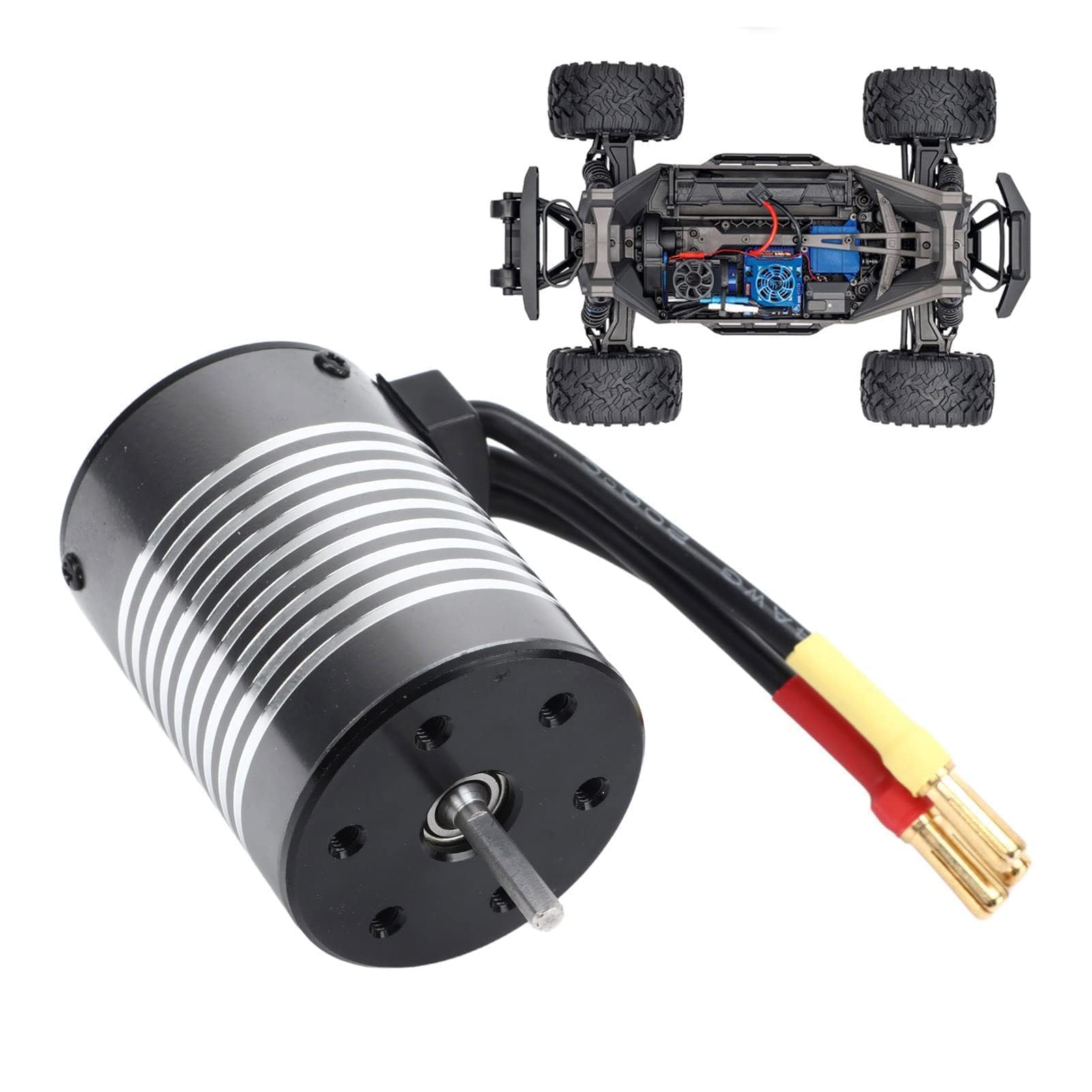 SUNGOOYUE Motore Brushless per Auto 3650 RC, Motore 3500KV Impermeabile a Torsione Grande Ad Alta velocità Accessorio per Auto 1/8 1/10 RC