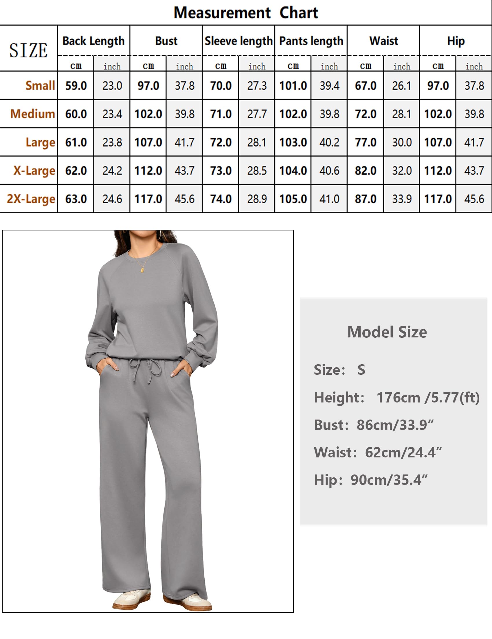 Totatuit Ensemble Femme 2 Pièces – Sweatshirt Col Rond Manches Longues + | Tenue Décontractée, Tenue Quotidienne, Facile à Associer, Style Polyvalent