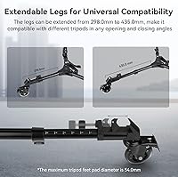 Vista 4 de SmallRig Trípode universal para fotografía, resistente con ruedas de goma de 3 pulgadas, patas ajustables y bolsa de transporte, ruedas de trípode