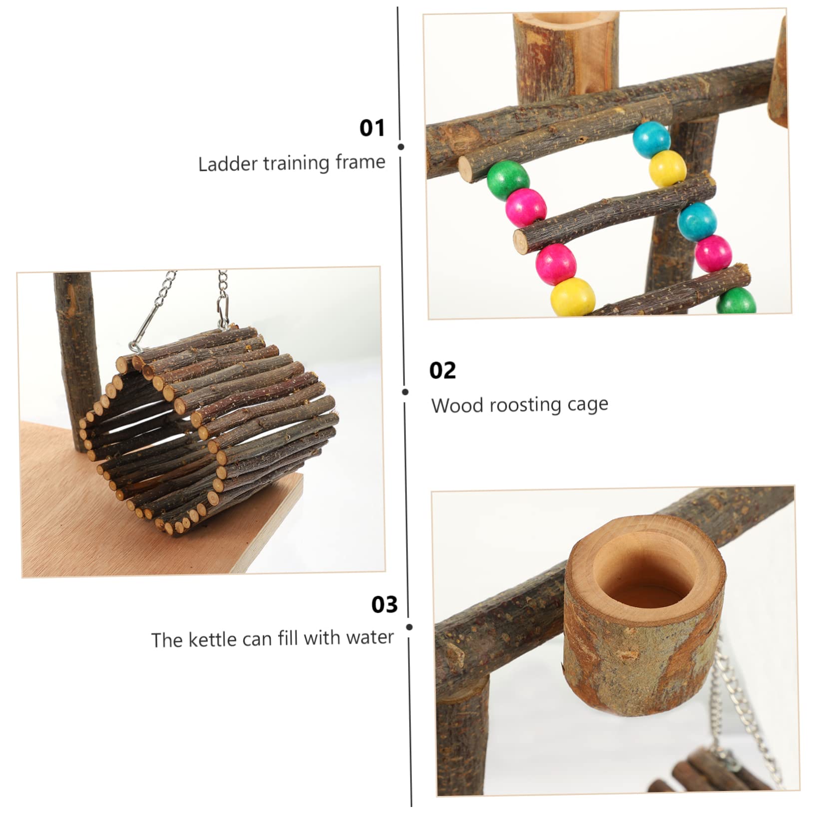 Beavorty Puesto de Loros Percha para Loros Juguete para Soporte de Entrenamiento para Pájaros Zona para Percha para Entrenamiento de Aves