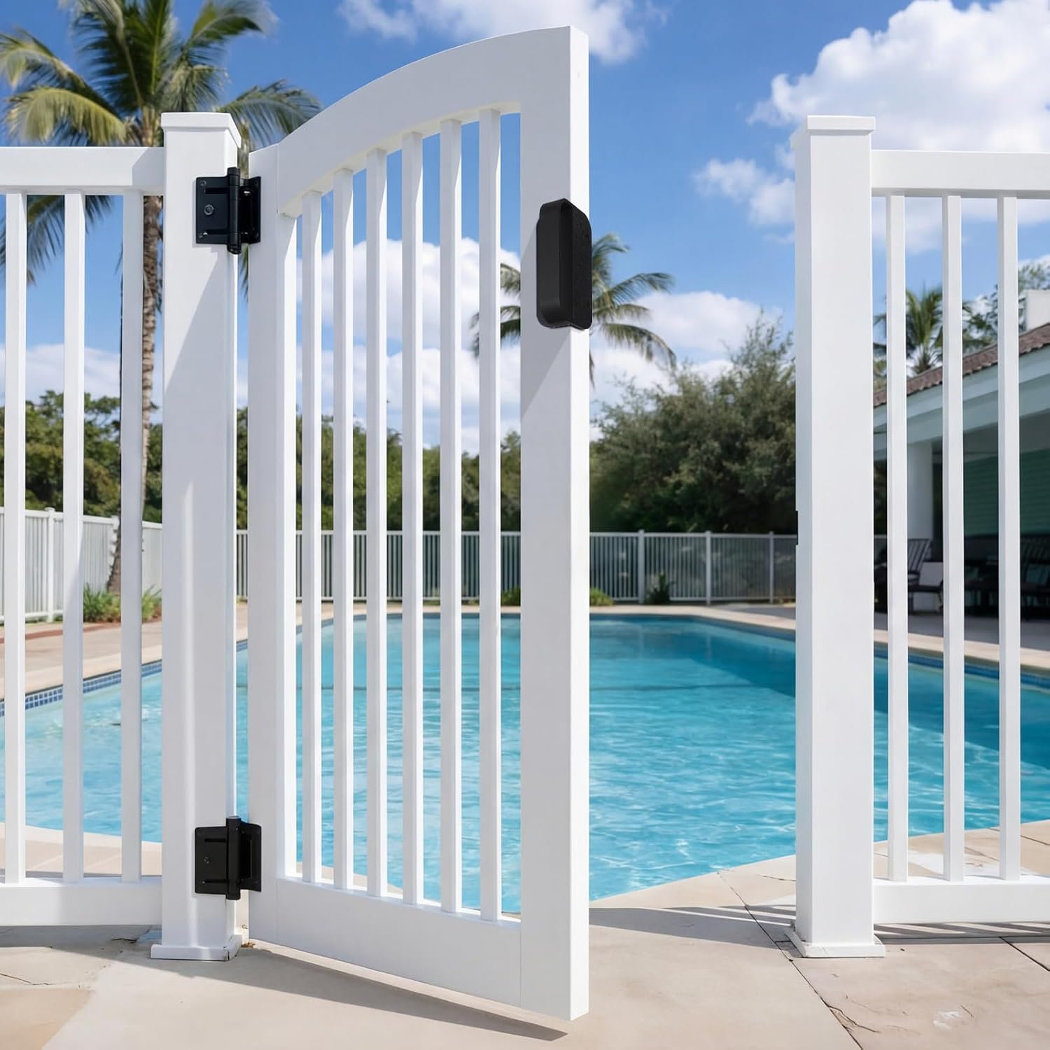 Sliner 2 Pcs Gate Handle, 5.5" Nylon Vinyl Fence Door Pull, Black Outdoor image 5