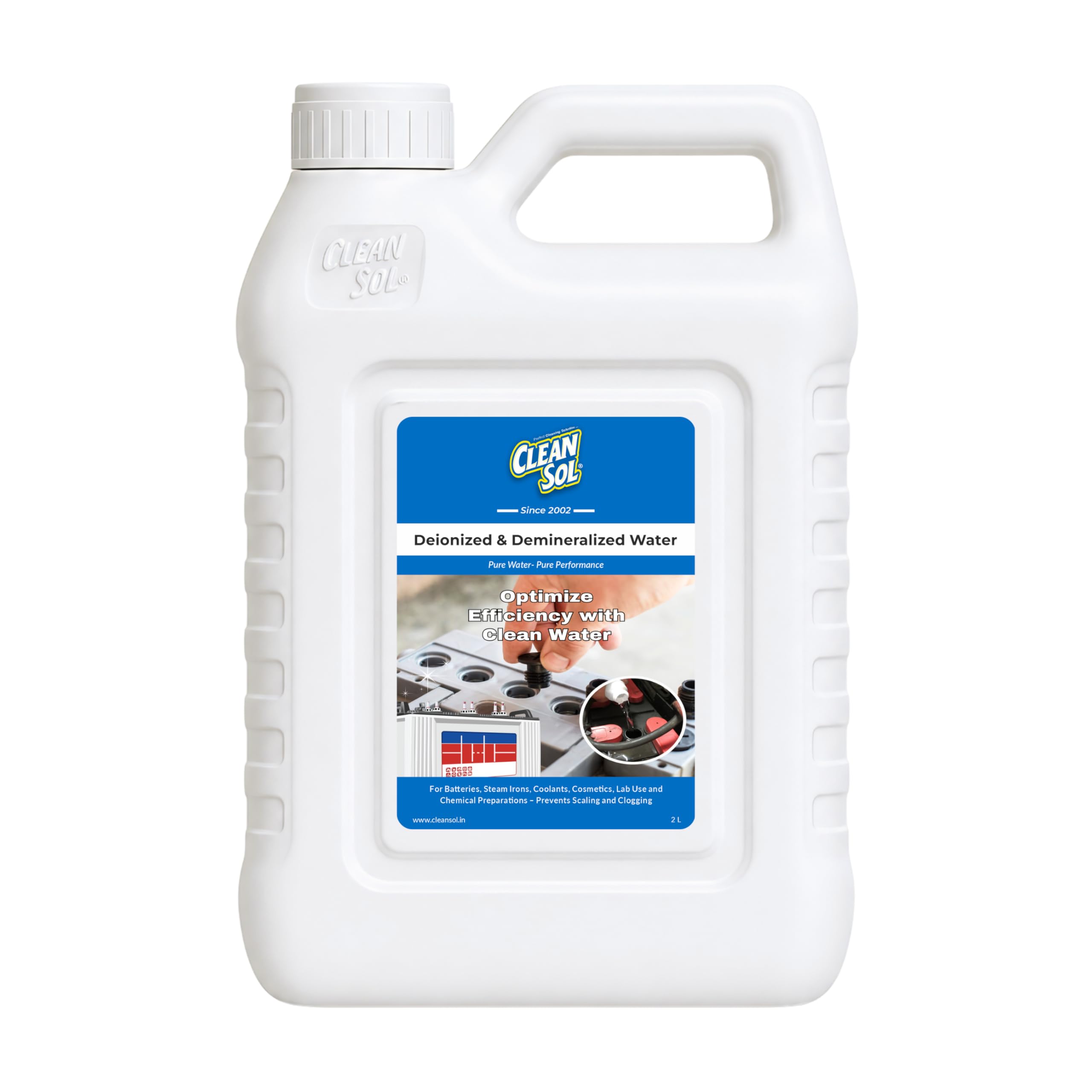 Cleansol Deionized Demineralized Distilled Water (0 TDS) – 2 Litre | Ideal for Battery, Inverter, Machine, Steam, Lab, Soap Making & Cosmetics-image-40