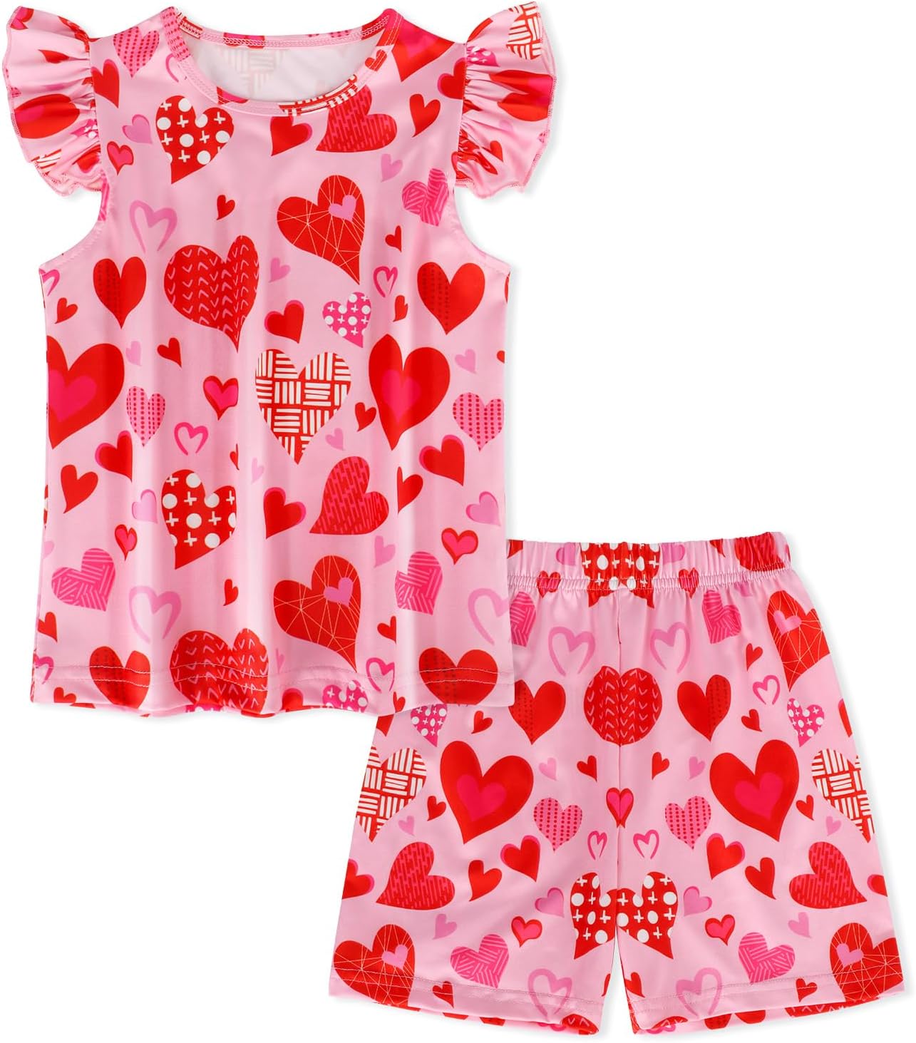 Girls Pajamas Set Toddler Kids 2-Piece Sleepwear Cute Top and Cozy Bottom Short Pajama Set size 2-10 Years