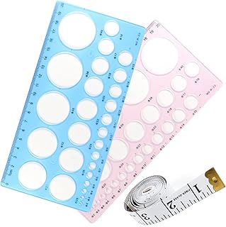 2 Pack Nipple Rulers with 1.5m Soft Ruler Nipple Ruler for Flange Sizing Measuremen Tool,Breast Pump Sizing Tool - New Mothers Musthaves(Pink,Blue)