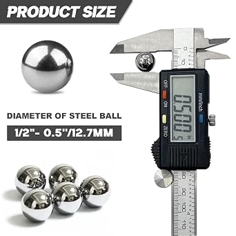100 Pieces 1/2(0.5'') Steel Bearing Balls Precision Bearing Steel Ball Assortment Kit(13mm)