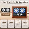 Enrollador de relojes doble Beolisave para relojes automáticos, caja de madera para relojes automáticos con control dual independiente, motor silencioso de sueño, almohadilla suave y LED azul, regalo para hombres y amantes de los relojes 5