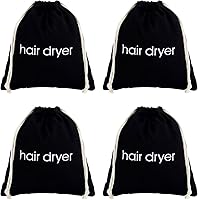 Vista 1 de Paquete de 4 bolsas para secador de pelo, organizador de almacenamiento con cordón, bolsa de viaje, bolsa para secador de pelo para viajes, 4