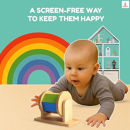 Miniatura 7 de Montessori - Juguetes giratorios de madera con forma de arco iris para bebés de 6 a 12 meses  100% seguro para niños  Juguete giratorio para bebé