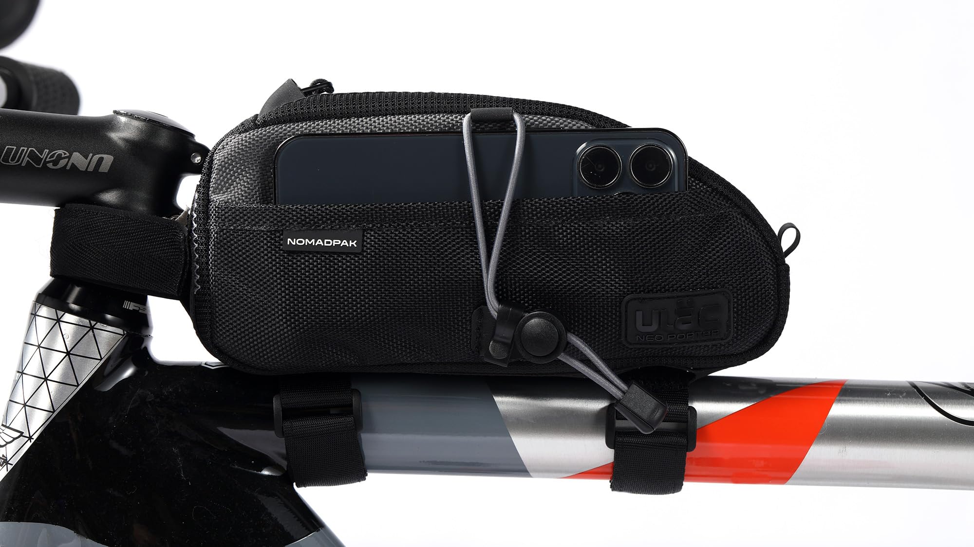 ULAC Borsa Telaio Bici Accessori - Borsa Bici Telaio Impermeabile 1,2L Portaoggetti Complementi Bici Borsa Telaio MTB Fissaggio Tubo Superiore 18x9x5,5 cm per Attrezzi Ciclismo
