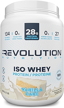 革命营养 100% 乳清蛋白粉 香草蛋糕风味 低碳水化合物 无麸质
