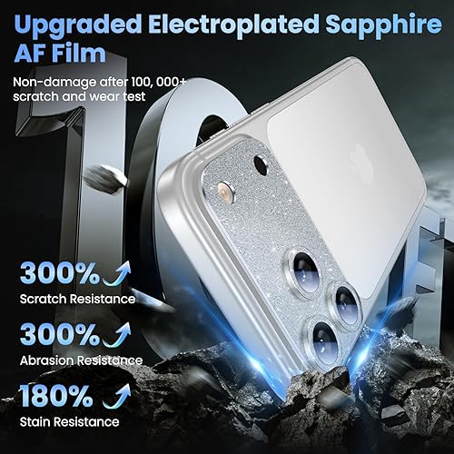 Vista 301 de Uyiton - Protector de lente de cámara de iPhone 13 Pro y 13 Pro Max, fuerte absorción, protección anticaídas, cubierta de cámara trasera, vidrio