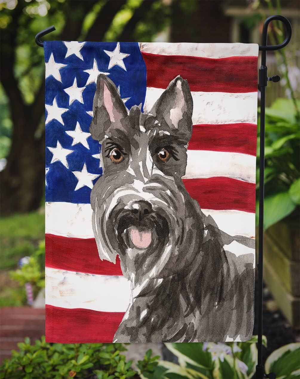 Caroline's Treasures CK1717GF Patriotic USA Scottish Terrier Garden Flag Mailbox Flag Decorative Yard Flag Banner Outside Patio Artwork Yard Flower Beds, Garden Size, Multicolor