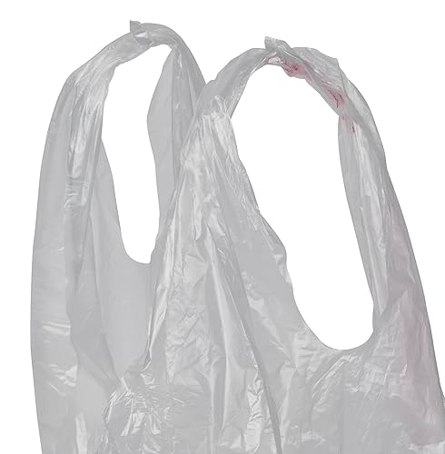 Miniatura 5 de SSWBasics Bolsas grandes de plástico transparente para camisetas de 18 x 8 x 30 pulgadas, 500 bolsas de plástico transparente con asas, bolsas de