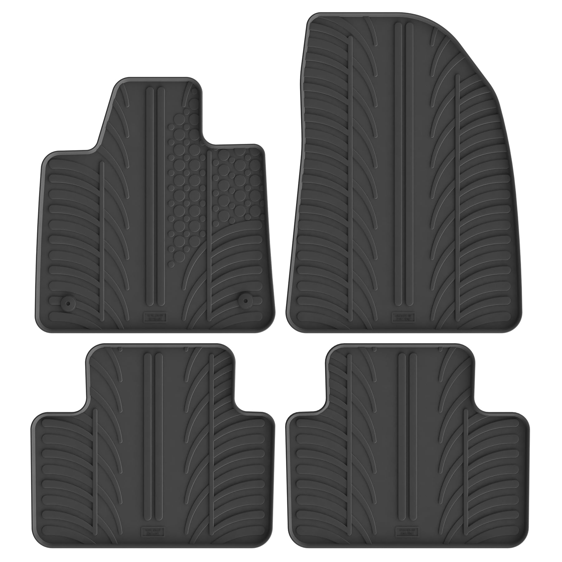 Tapis de caoutchouc Volvo EX30 Gledring sur mesure 4 pièces noir d'origine