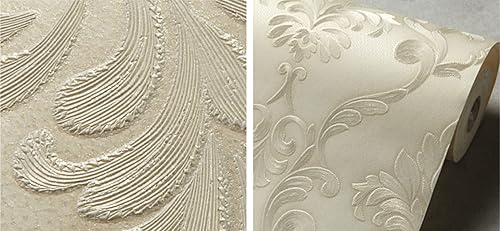 Miniatura 6 de Q QIHANG Papel tapiz de damasco europeo 3D no tejido, cálido, para sala de boda, dormitorio, sala de estar, fondo de televisión, papel tapiz no