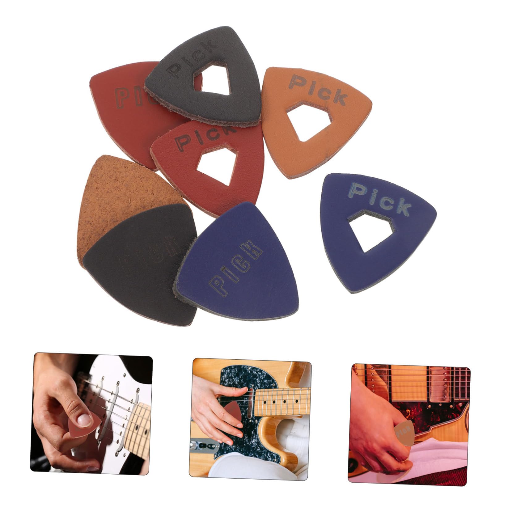 VICASKY 32 Uds Púas De Guitarra Accesorios De Guitarra Púas De Ukelele De Bajo De Dedo De De Pulgar De Cuero Genuino