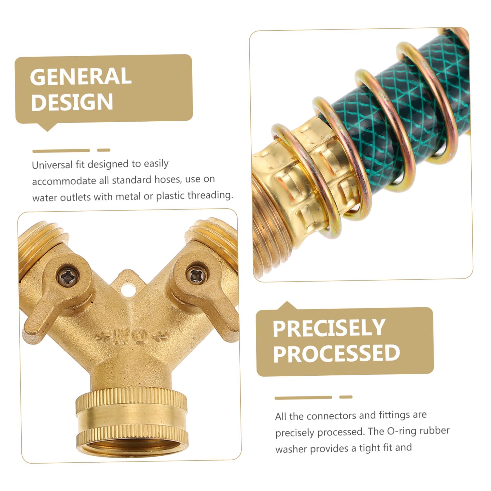 TOYANDONA Conector de Manguera de Jardín para Exteriores, 1 Set de Cobre | Protege la Manguera, Resistente al Óxido, para Aspersor y Línea de Agua