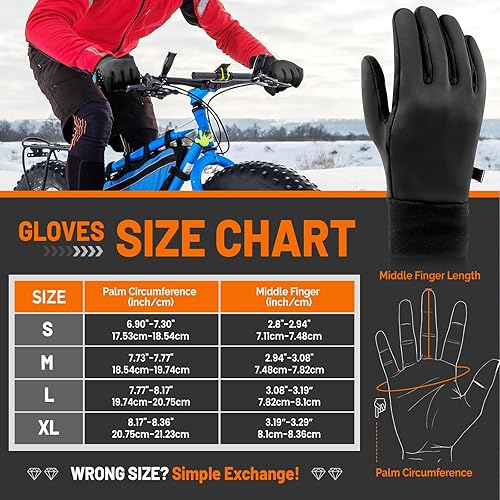 Miniatura 6 de GXCROR Guantes de invierno con aislamiento térmico resistente al viento y 3M, pantalla táctil y antideslizantes, ideales para correr, ciclismo,
