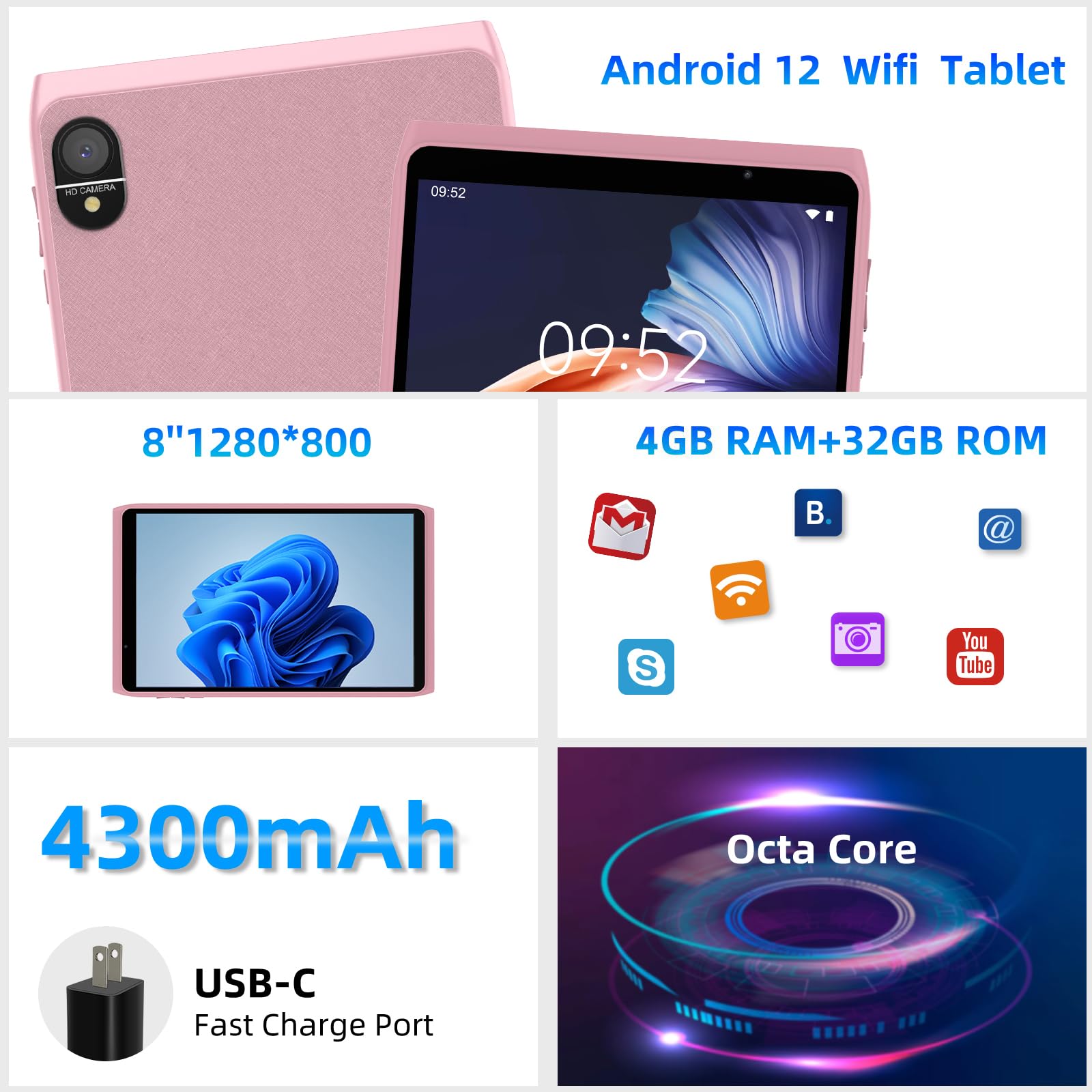 Android 12 8インチタブレット 4GB+64GB Amazon.com : Android Tablet 8 inch, Android 12.0 Tableta