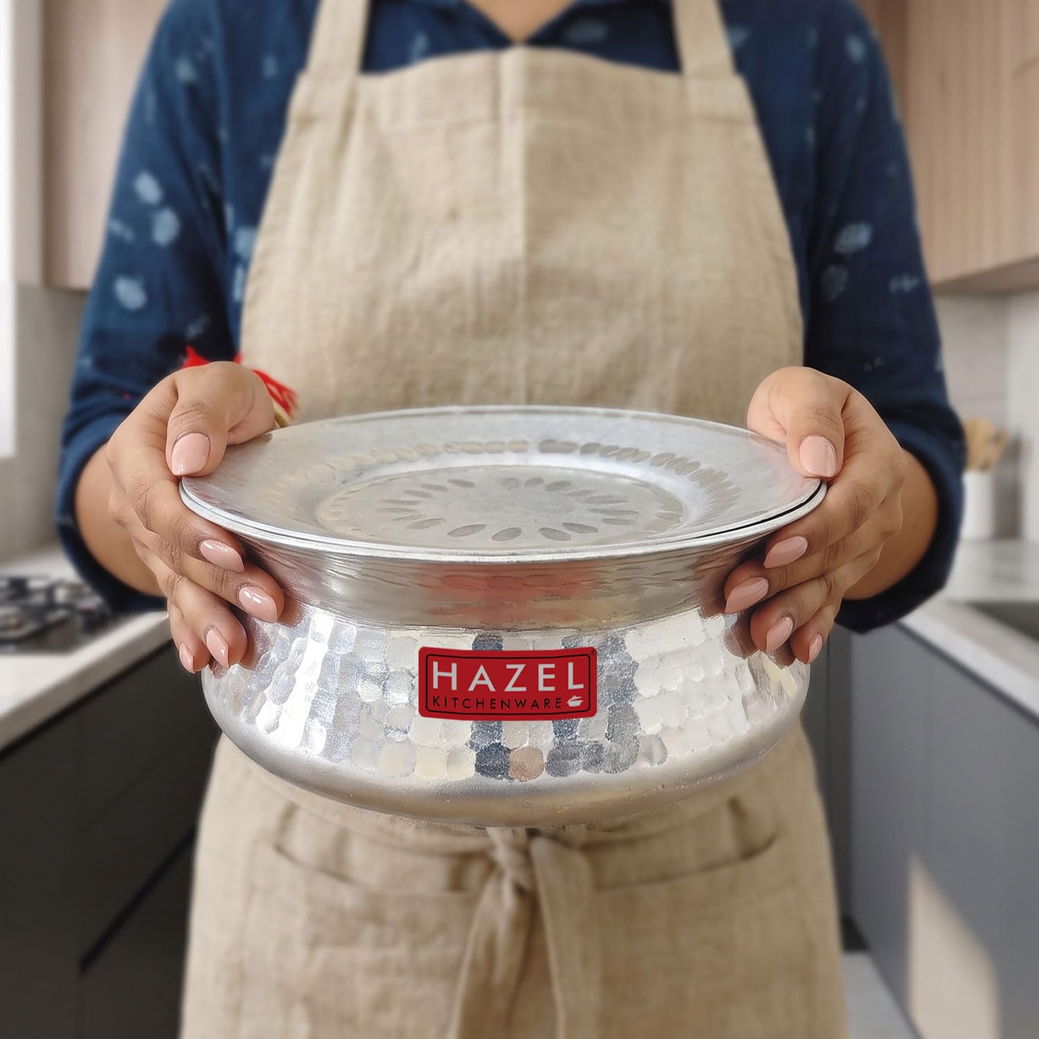 HAZEL Biryani Pot - 6300ml Aluminum Handi -9