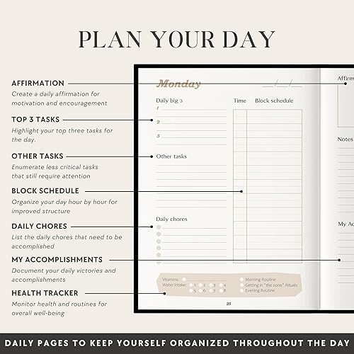 Miniatura 9 de The ADHD Planner para adultos  Diario diario y semanal sin fecha para personas desorganizadas, 90 días  Rastreador de hábitos, registro de emociones