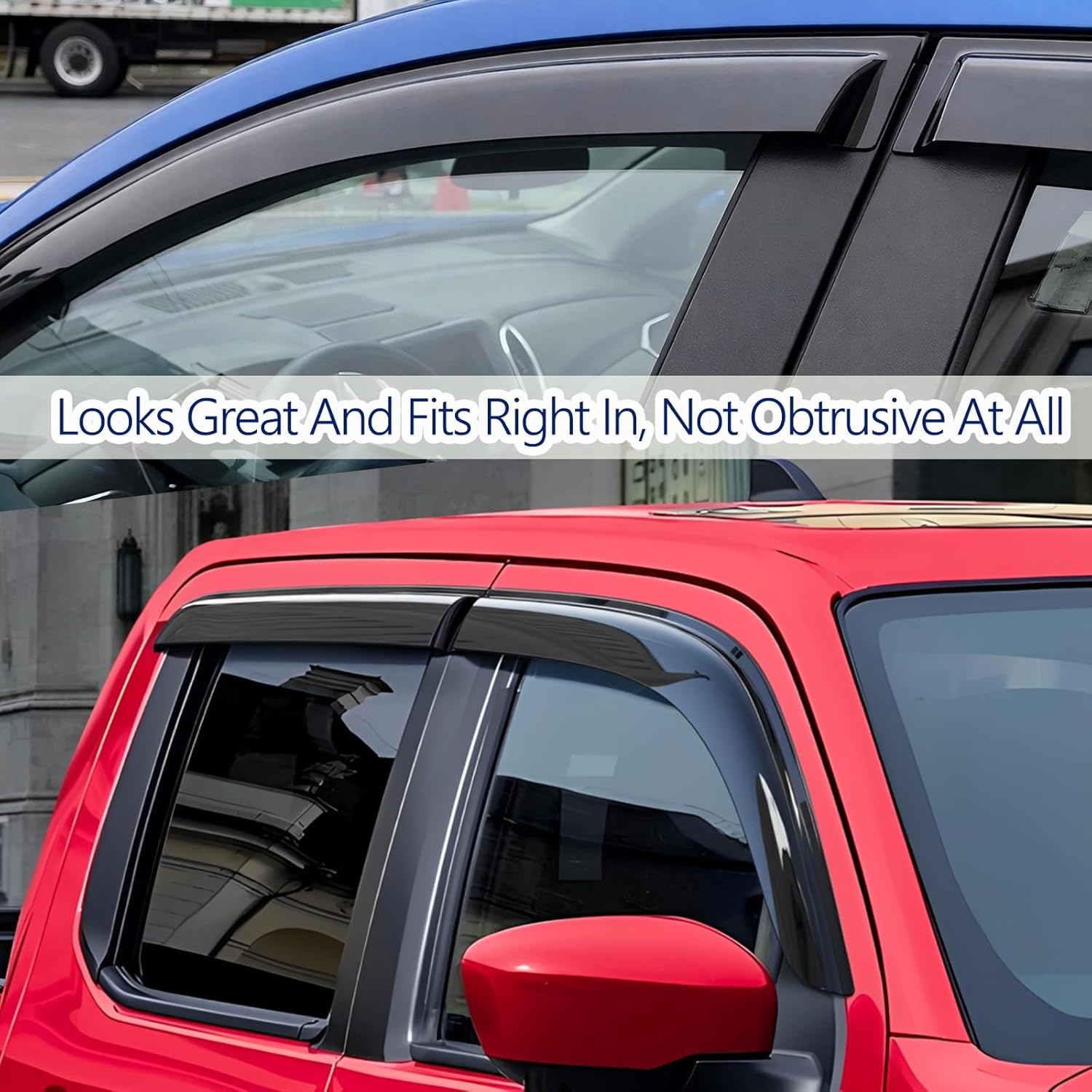 Rain Guards Window Visors Fit for Nissan Frontier 2022-2026 Crew Cab Truck Wind Deflector Vent Shades Out-Channel 4PCS (for 22-26)