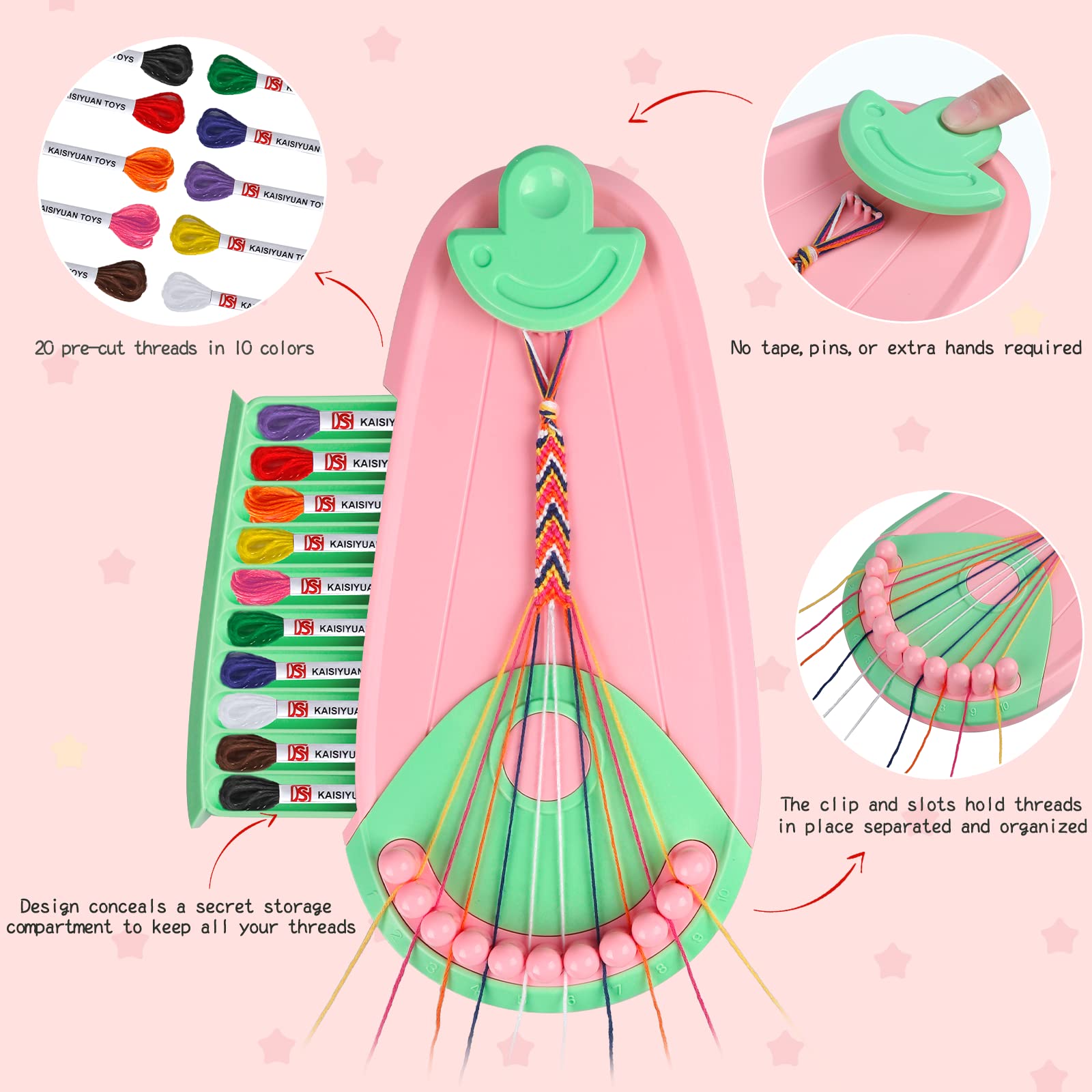Kit per Braccialetti Ragazza, Braccialetti Amicizia Bambini 5-12 Anni, Kit Artigianali Bracciali Intrecciati Tessuto Braccialetto Fai da Te, Idee Regalo Bambina 6 7 8 9 10 11 12 Anni Compleanno