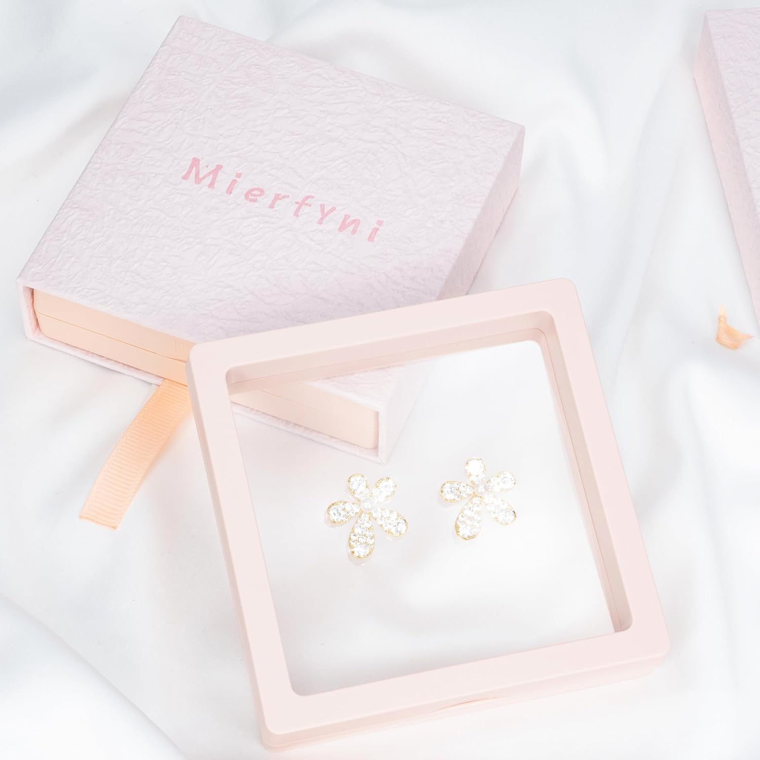 Gold Flower Earrings for Women Big Elegant Floral Statement Flower Stud Earrings