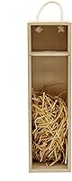 Vista 2 de Creative Hobbies Caja de madera para botella de vino, botella de licor, caja de regalo de madera con asa de transporte de cuerda para fiesta