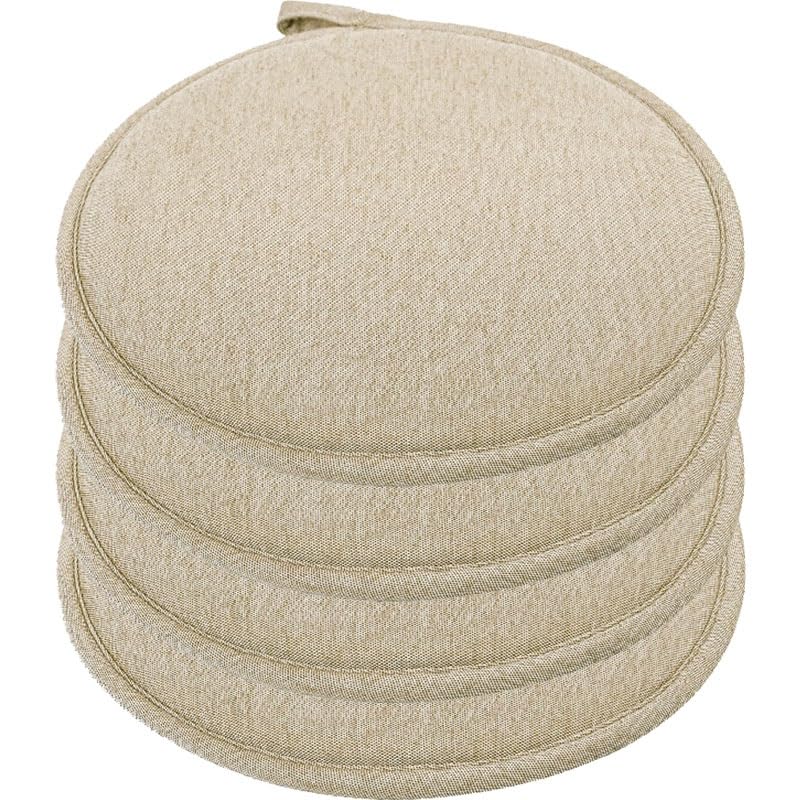 Coussin de chaise rond jaune clair 37 cm lot de 4 galettes de assise confort