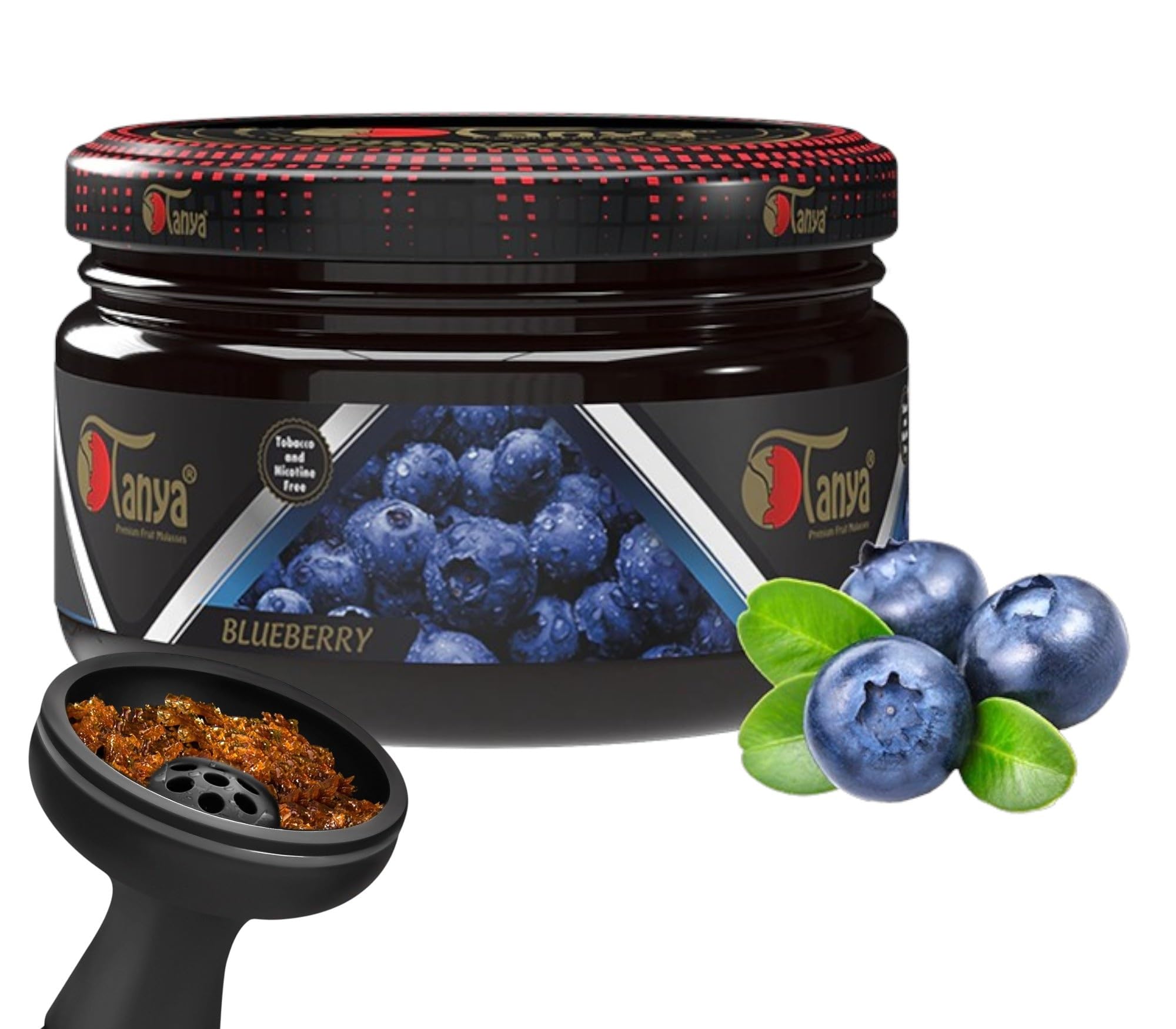 TANYA Blueberry Herbal Hookah Molasses 100 Nicotine Tobacco Free Shisha Hookah Flavors Fruit Mix Organic Shisha Flavors 250g