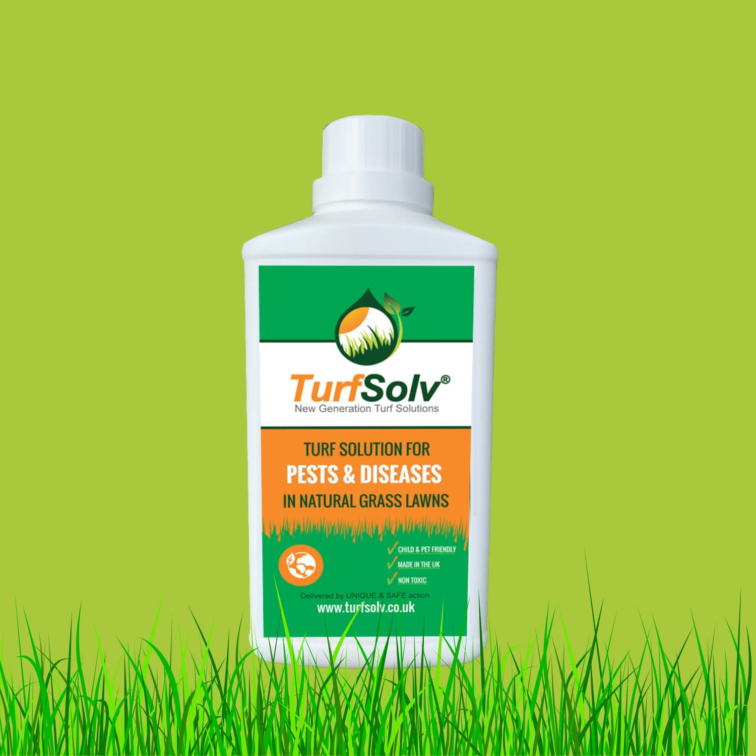 Turfsolv Lawn Feed. For damage caused by pests and disease Chafer Grubs, pest control, lawn disease, fairy rings(TurfSolv® 5ltr)